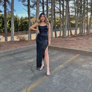 Fringe sequence dress